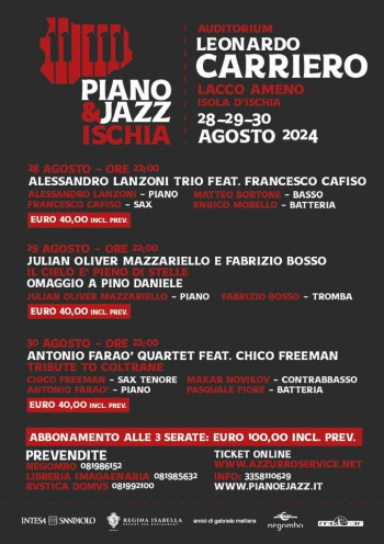 Piano&Jazz Ischia: Antonio farao' quartet feat. Chico Freeman