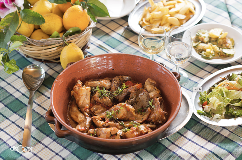 Coniglio all'ischitana is the traditional dish of Ischia